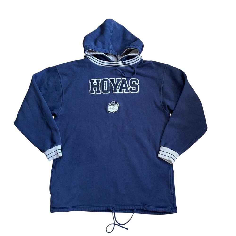 Georgetown Hoyas Embroidered Sweatshirt Hoodie Navy Large Team Edition